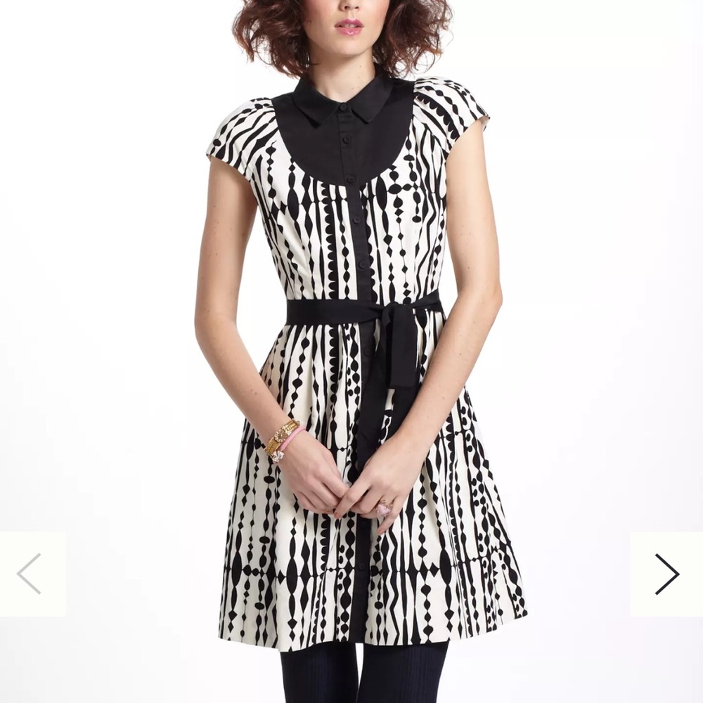 NWT Black & White Harlequin Cord Shirtdress by 9-H15 StCL for Anthro